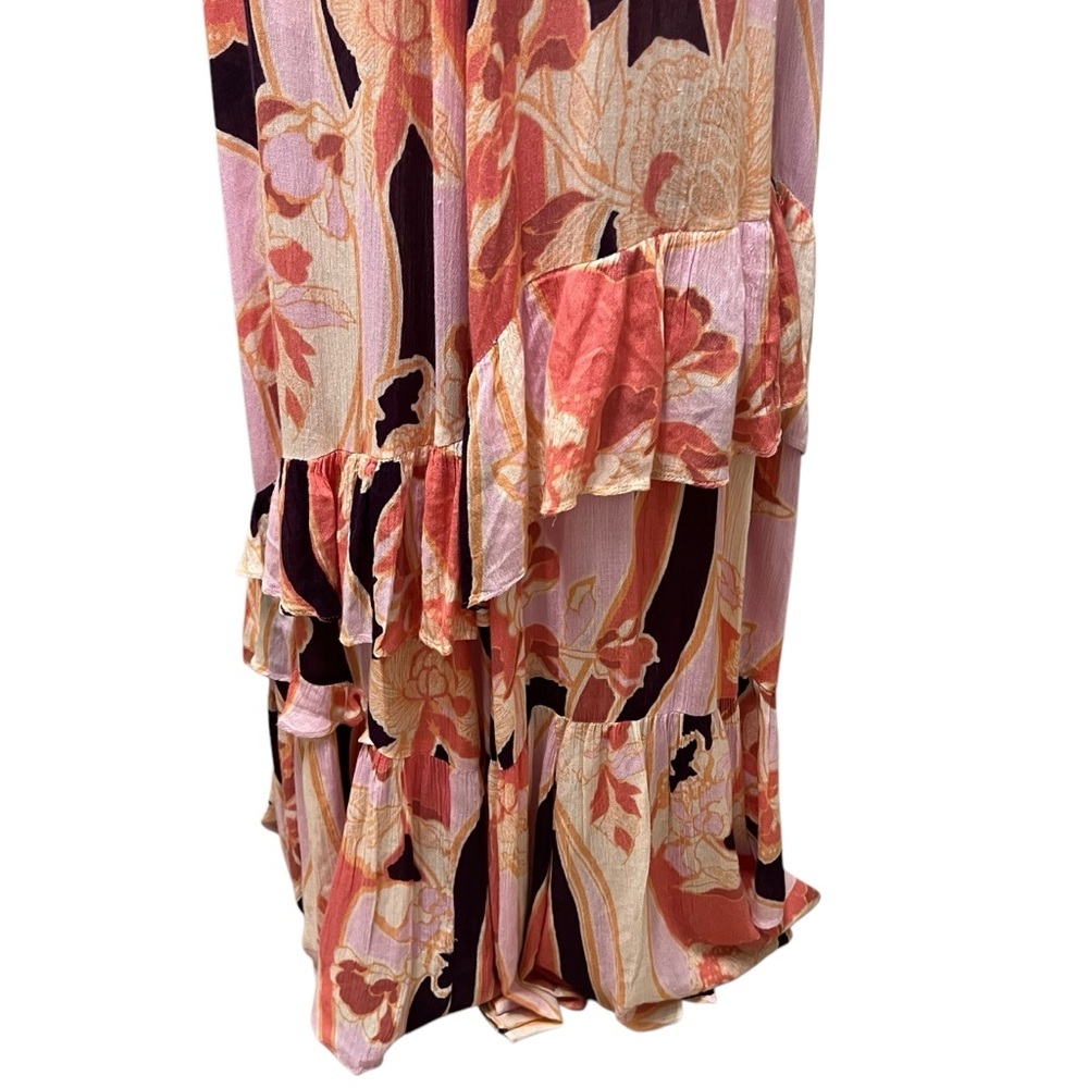 Free People Pink Bring Back The Summer Asymmetric Ruffle‎ Maxi Skirt Size 10 NWT - Picture 16 of 16
